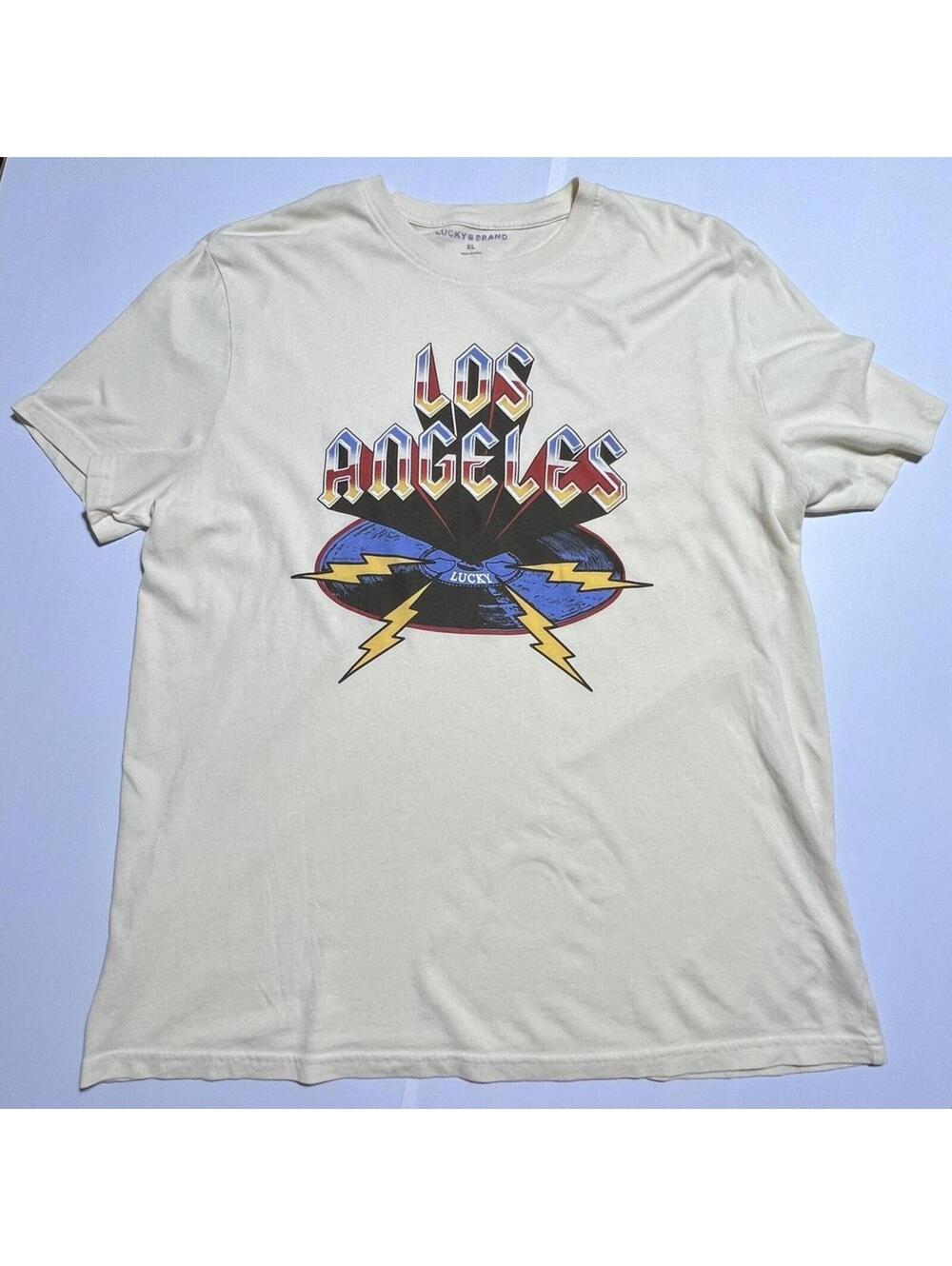 Lucky Brand Los Angeles Graphic T-Shirt XL Retro Rock n Roll Streetwear